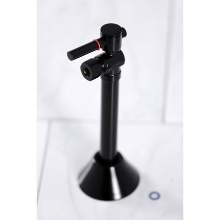 Kingston Brass 1/2" Sweat X 3/8" OD Comp Angle Shut-Off Valve W/5" Extension, Black CC83200DL